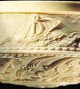 Belleteste, Side face ivory carving. Detail. Chocolate-box for Queen Marie Antoinette of France   with monogram “B” for Belleteste.
